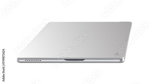 Sleek silver laptop computer mockup for design showcase and presentation template for website use