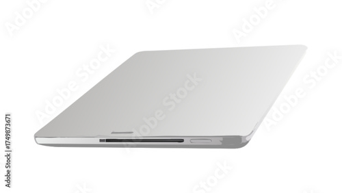 Silver laptop computer mockup for website design and presentation showcasing modern technology device style