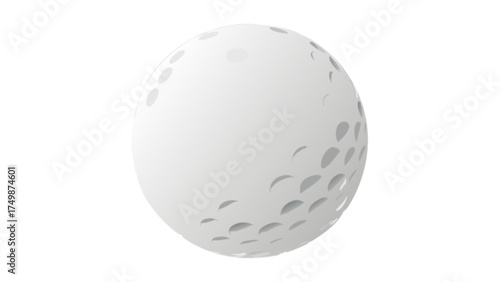 White golf ball close up image for golf equipment and sports photography for online marketing use