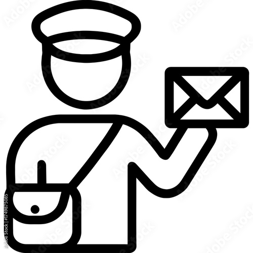 Minimalistic mail carrier icon design