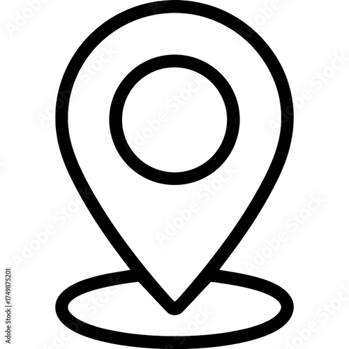 Pin marker outline icon vector