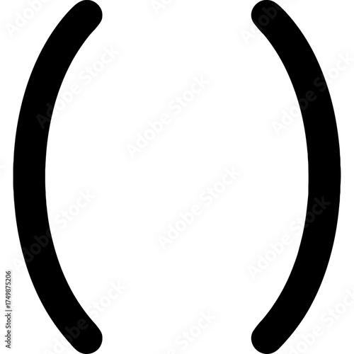 Parentheses punctuation marks outline icon vector