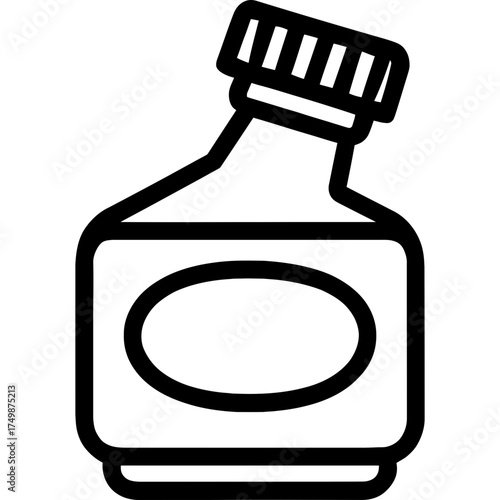 Ink bottle outline icon vector