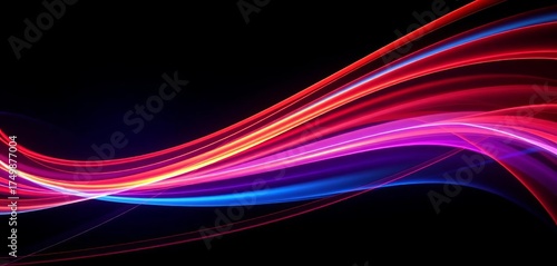 Abstract swirling lines forming a sharp, dynamic corner,  black,  magenta