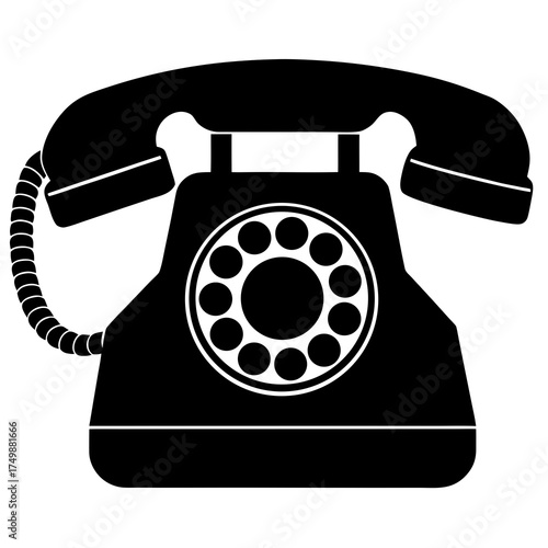 retro phone isolated on white background