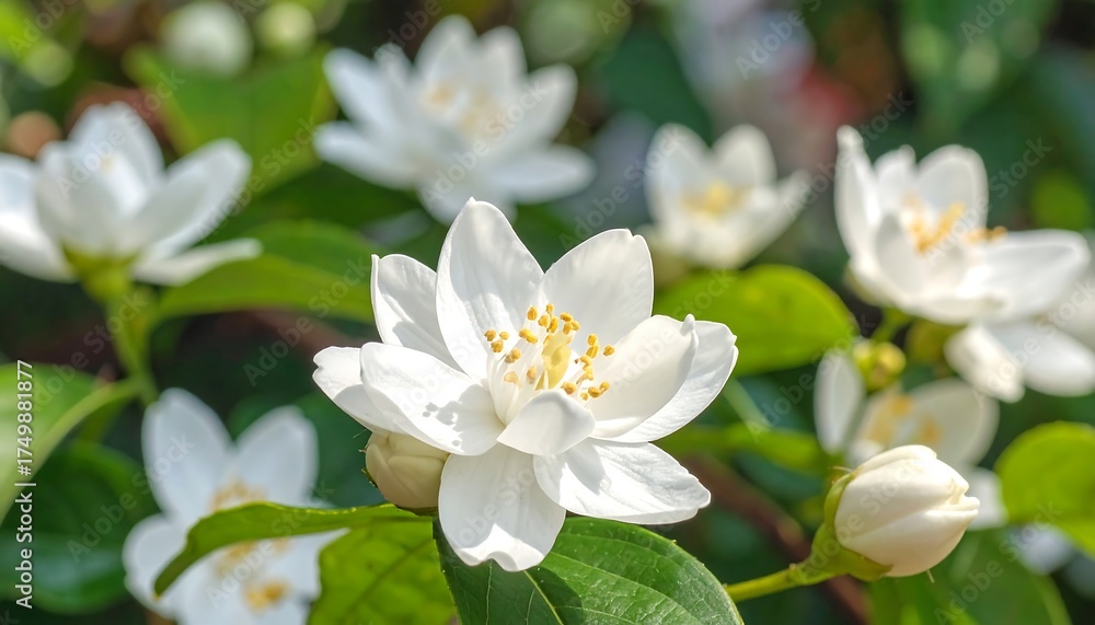 Fototapeta premium Closeup of Beautiful White Flowers in Bloom.