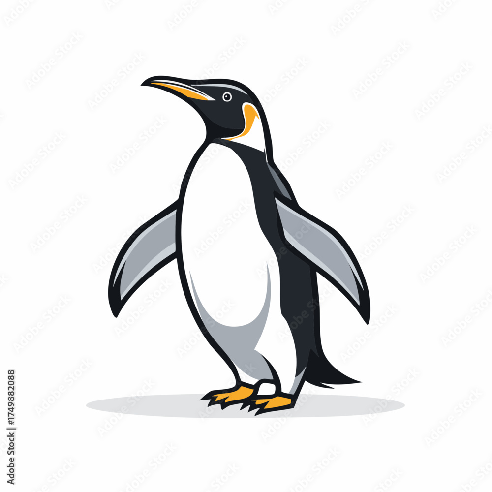 Obraz premium Cartoon penguin illustration on white background perfect for commercial use