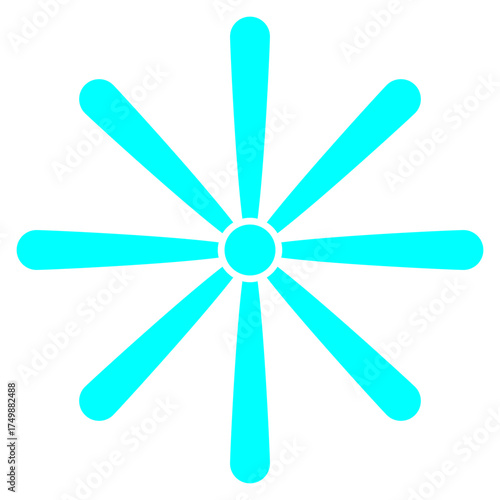 Simple single-color snowflake silhouette isolated on transparent