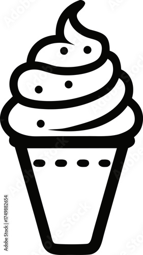Simple Soft Serve Ice Cream Doodle Illustration