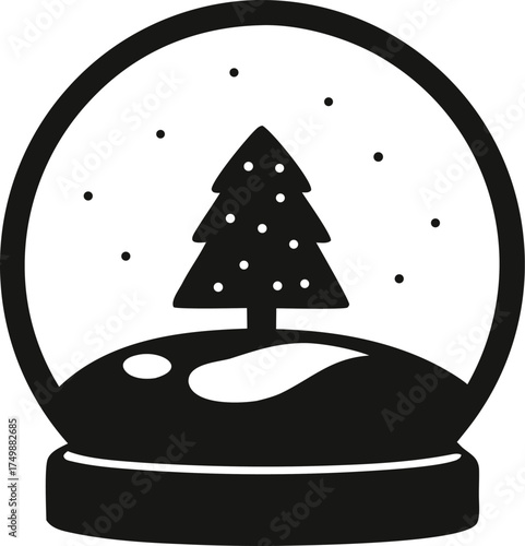 Single Snow Globe with Tiny Christmas Tree Inside
