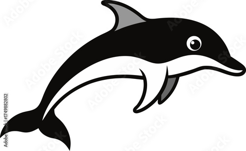 Simple and Stylish Dolphin Doodle Vector Illustration