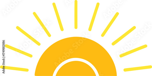 Bright Minimalist Sunrise Sketch Graphic