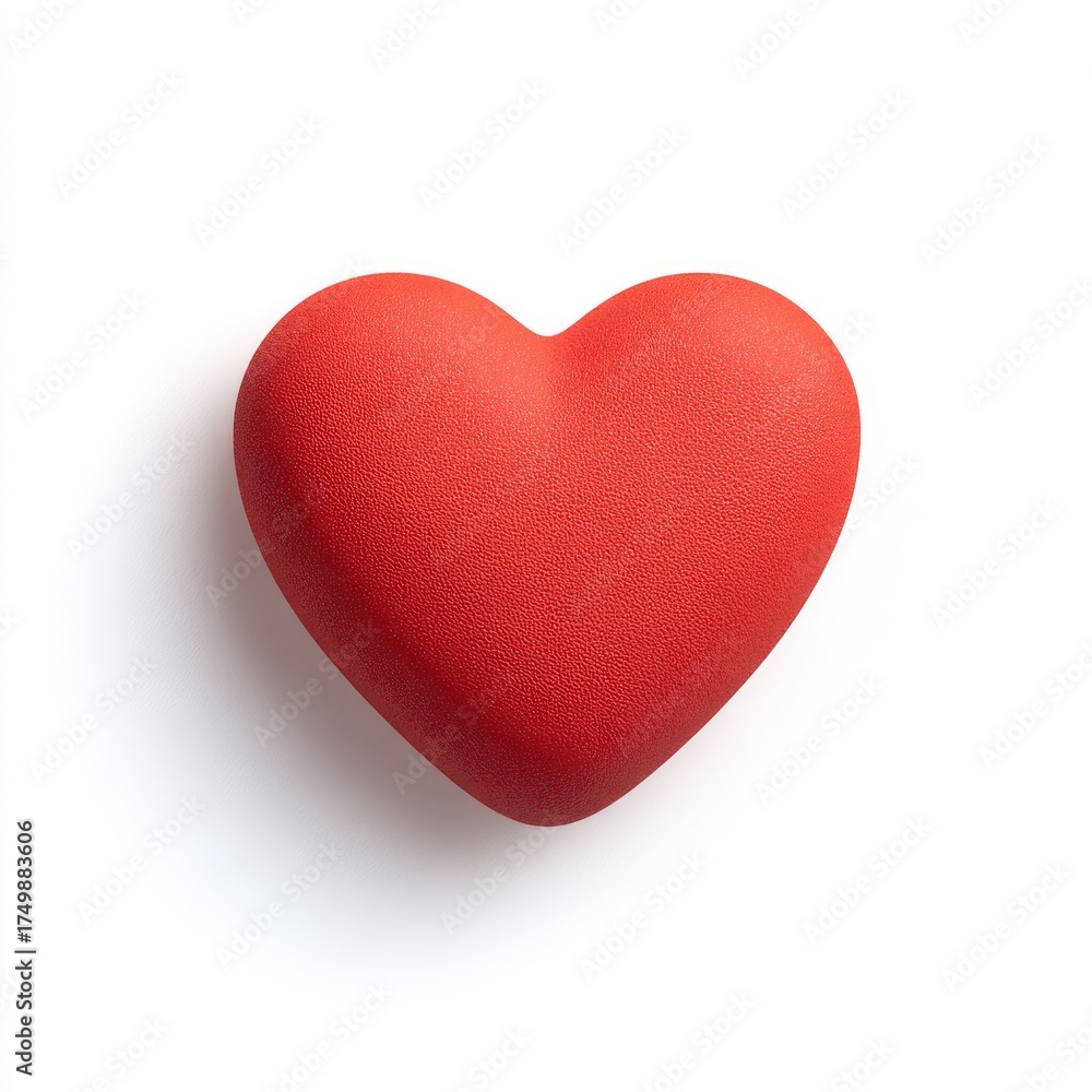 Fototapeta premium Red heart shape on white background