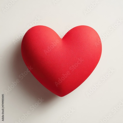 Red heart on a plain background