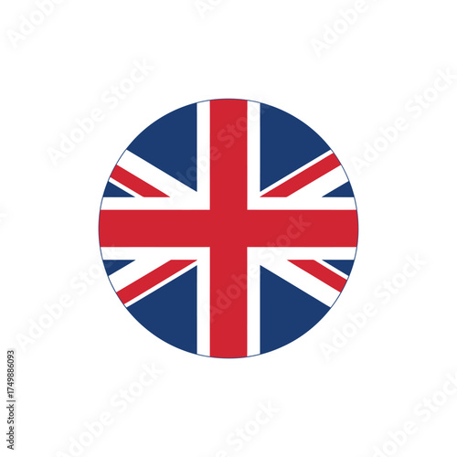 Circular union jack flag symbol representing great britain and the united kingdom