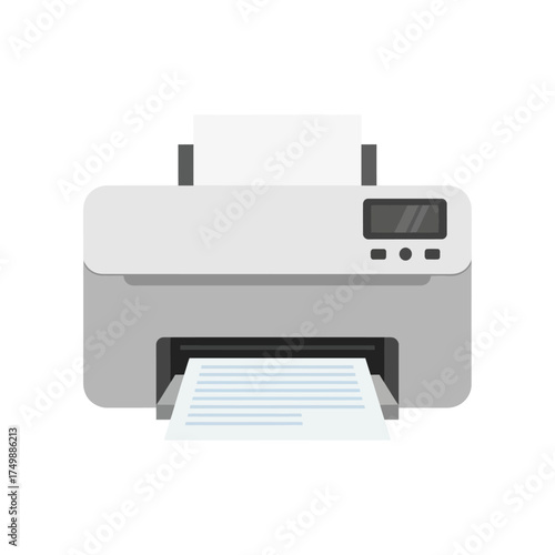 Modern Printer Device Printing Documents in Office Setting.