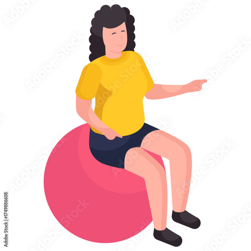 An illustration design of fitness ball exercise 