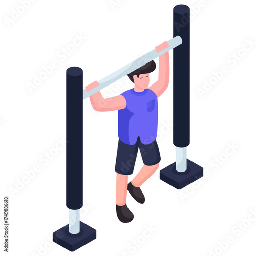 A unique design illustration of chin up isolated on white background 