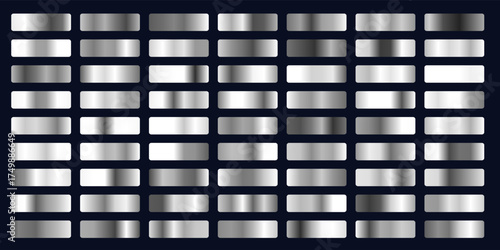 Set of silver texture background. Silver background texture. Steel metal background templates. Metal gradient collection. Vector illustration