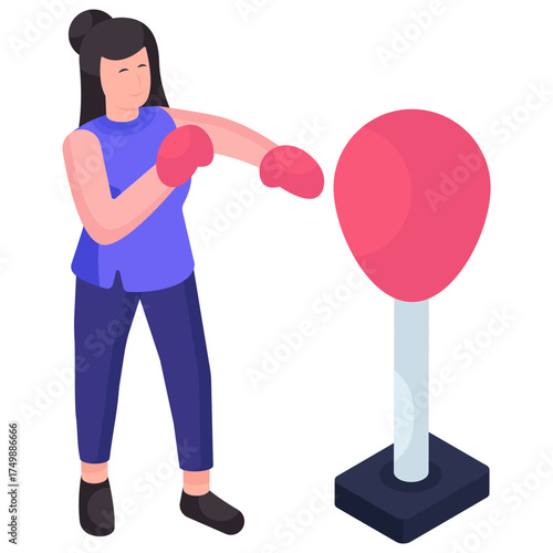 A modern design illustration of boxing 