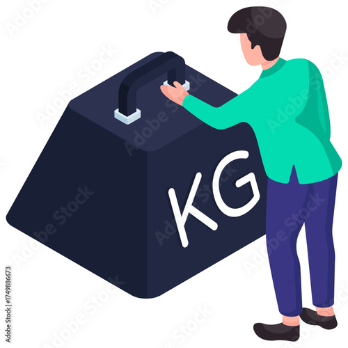 A trendy vector design of kettlebell lifting 