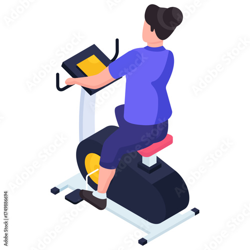 A unique design illustration of exercise bike