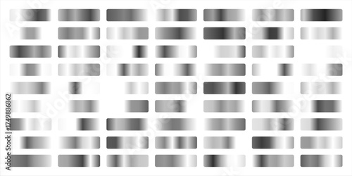 Set of silver texture background. Silver background texture. Steel metal background templates. Metal gradient collection. Vector illustration