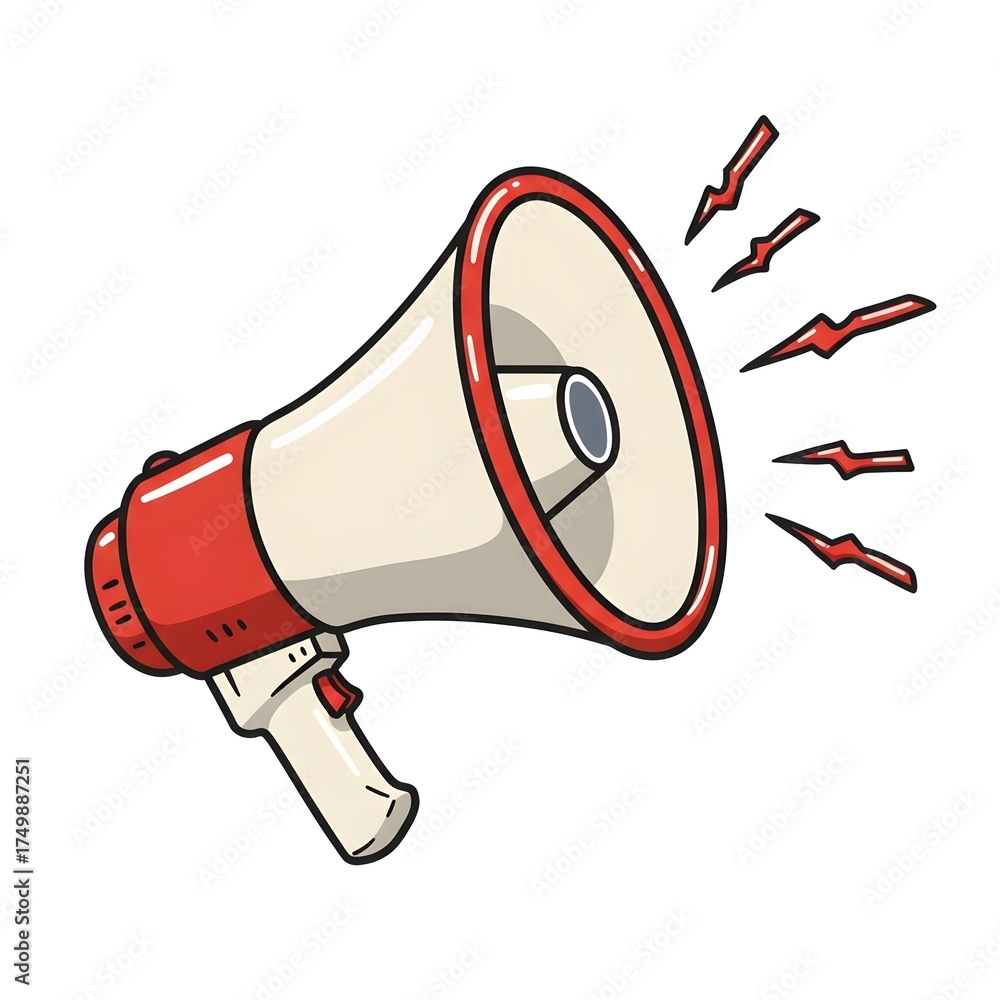 Naklejka premium Illustration of a red megaphone