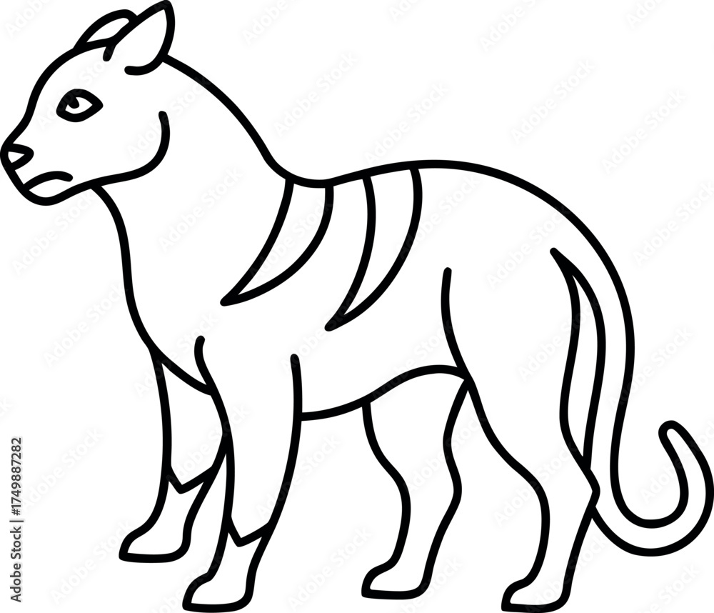 Fototapeta premium Vector illustration of kangaroo wolf and cartoon fox
