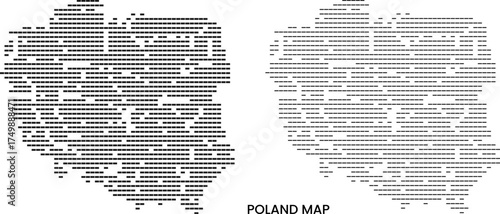 Poland vector infographic map in rectangle shape pattern with different style of realistic border art with rectangle shape art