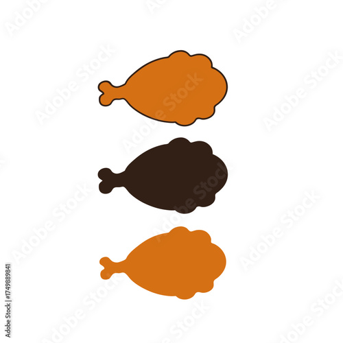 Schnitzel Silhouette Clip Art on White Background