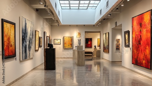 Modern art gallery interior