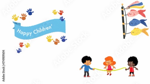 Happy Children’s Day Celebration | Cute Kids Playing Animation | Colorful Festive Video