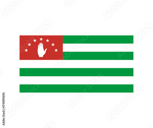 Flag of Abkhazia. South caucasus Abkhazia flag vector design and illustration.

