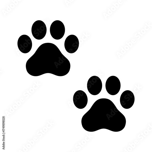 Cat paw print silhouette image