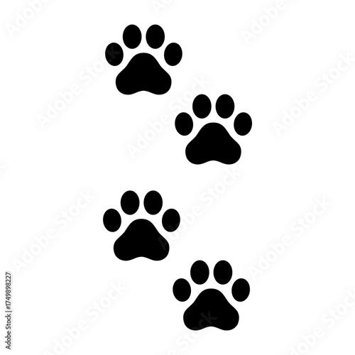 Cat paw print silhouette image