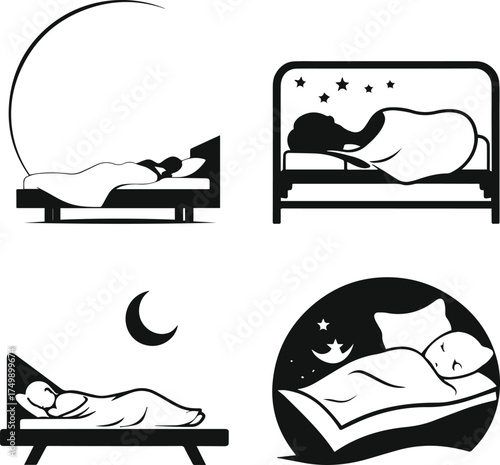 cartoon illustration of a sleeping man