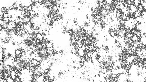 Abstract High-contrast black and white texture with irregular organic ink splatter shapes and random blot patterns on a clean white surface, resembling cowhide or camouflage design