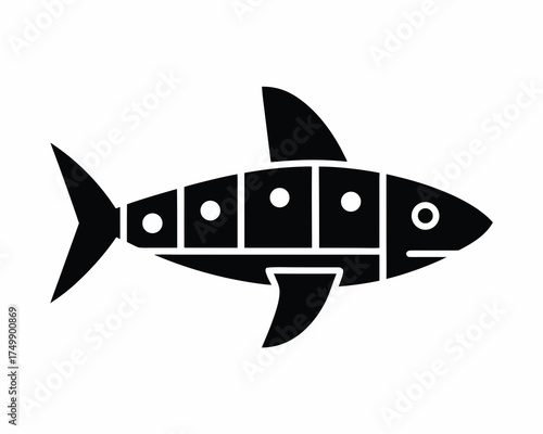 Shark underwater icon silhouette vector isolated on white background