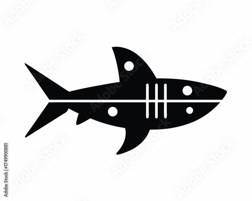 Shark underwater icon silhouette vector isolated on white background