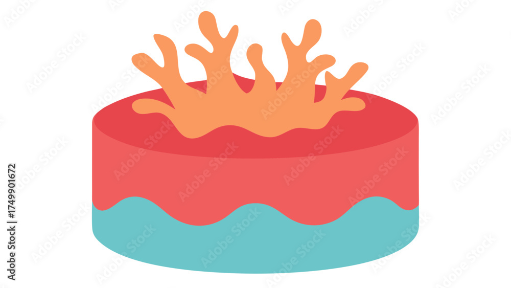 Obraz premium coral cake vector art illustration.