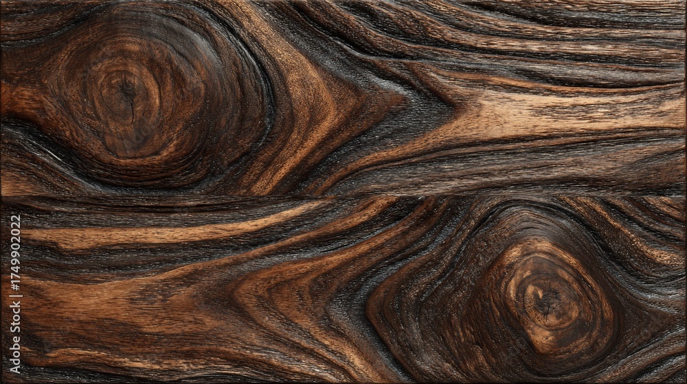 Fototapeta premium Detailed wood grain texture showcasing intricate patterns and rich color variations of rosewood
