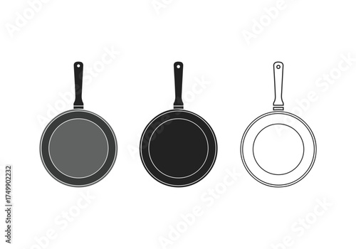 Frying pan vector fill icon illustration