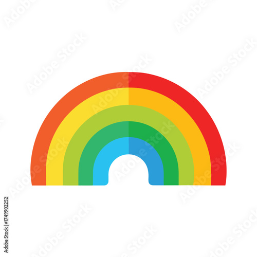 Colorful Rainbow Icon Flat Design Vector Art