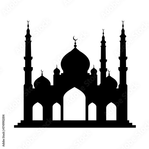 taj mahal vector with white background