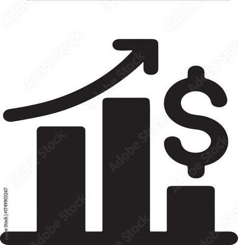 Financial Growth: A stylized graphic illustrating financial growth with a rising bar chart and a dollar sign, representing the upward trajectory of economic progress.