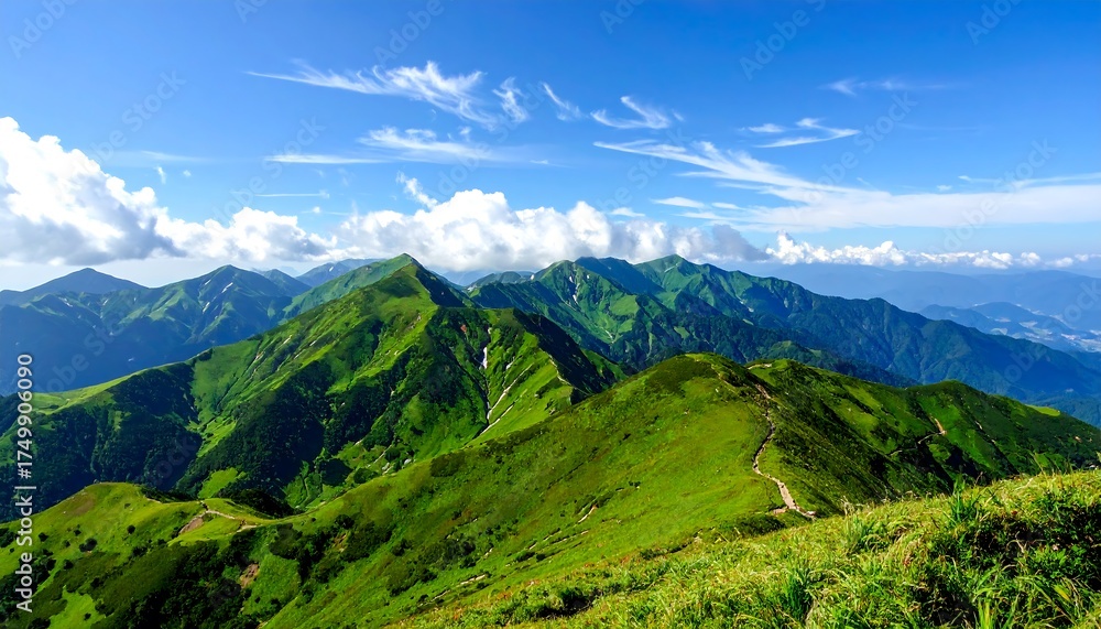 Fototapeta premium Majestic Mountain Range Landscape.