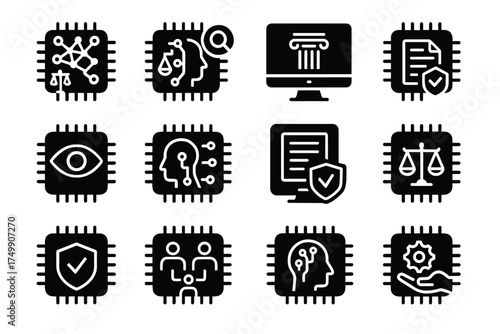 Vector detection monitor impartiality scale tool interface integrity sensor icon ethics ai