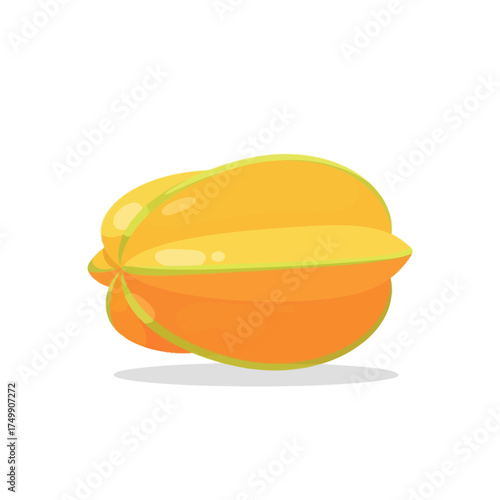 Vibrant Star Fruit Illustration - A Tropical Delight.