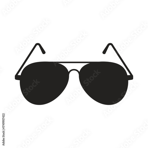 Black aviator sunglasses with thin wire frame on a white background.